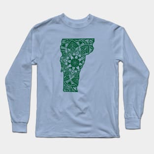 Vermont tank, VT tank, Vermont, VT, Green Vermont, Vermont Yoga, Vermont Mandala, Vermont art, Green VT, VT Yoga, VT Mandala, VT art, , Vermont outline Long Sleeve T-Shirt